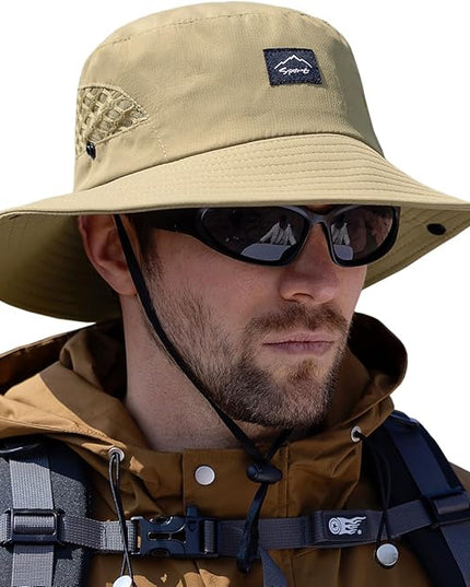 Sireck Fishing Hat, UPF50+ Wide Brim Sun Hat for Men Women, UV Protection Hiking Beach Bucket Hats Summer Safari Hat