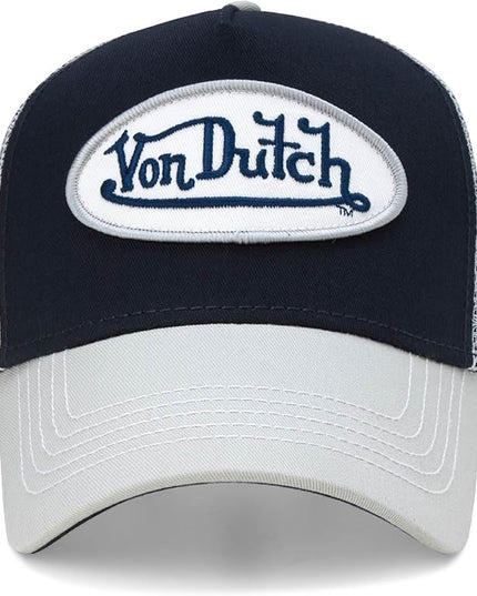 Von Dutch Unisex Trucker Hat - Curved Bill Mesh Back Retro Classic Adjustable Snapback Baseball Cap for Men and Women