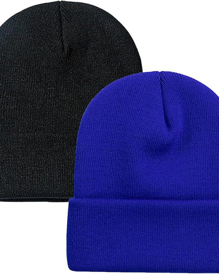 ZOORON 1&2 Pack Beanie for Men Women Slouchy Beanie Hats Winter Knit Caps Soft Ski Hat Unisex