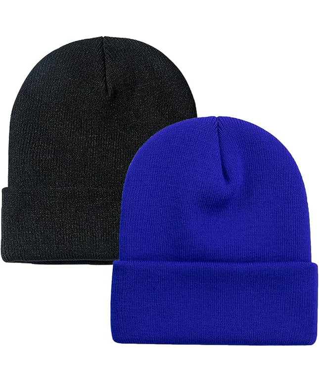 ZOORON 1&2 Pack Beanie for Men Women Slouchy Beanie Hats Winter Knit Caps Soft Ski Hat Unisex