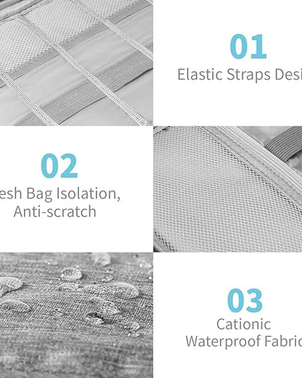 Electronics Organizer Travel Case,Electronic Accessories Storage Bag,Portable Waterproof Cable Organizer Bag,with 5 Cable Ties，for Travel,Work-Black