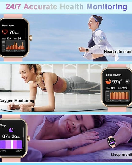 Motast Smart Watch (Answer/Make Call), 1.96" HD Smartwatch for Women, 2025 Fitness Watch with 112+ Sport Mode/Pedometer/Sleep/Heart Rate Monitor, IP68 Waterproof Fitness Tracker for Android iOS Pink