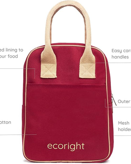 Eco Right Insulated Lunch Bag Women, Work Lunch Box for Men, Adults