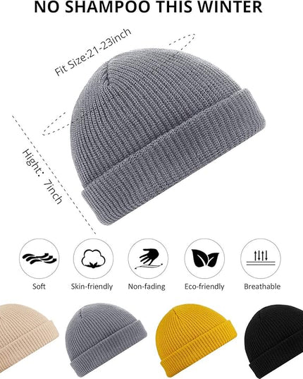 SATINIOR Trawler Beanie Watch Hat Roll-up Edge Skullcap Fisherman Beanie for Women Men