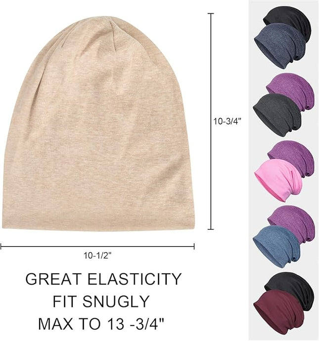 Senker Fashion Slouchy Beanie Hats for Women Men, Chemo Headwear Cotton Beanies Soft Lightweight Chemo Skull Cap Elastic