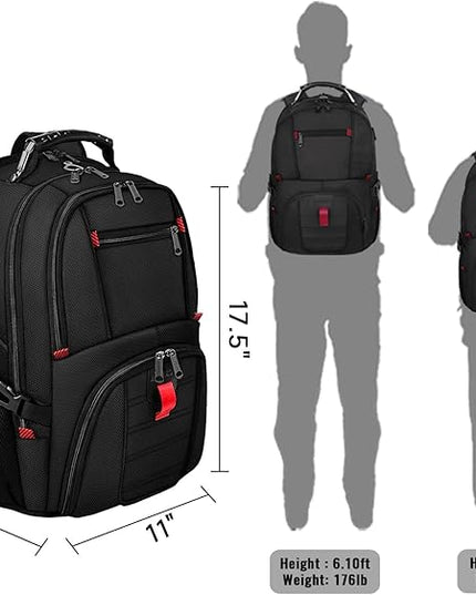 YOREPEK Travel Backpack, 15.6 Inch Laptop Backpacks for Men Women, Water Resistant College Backpack Airline Approved Business Work Bag with USB Charging Port Fits 15.6 Inch Computers, Black