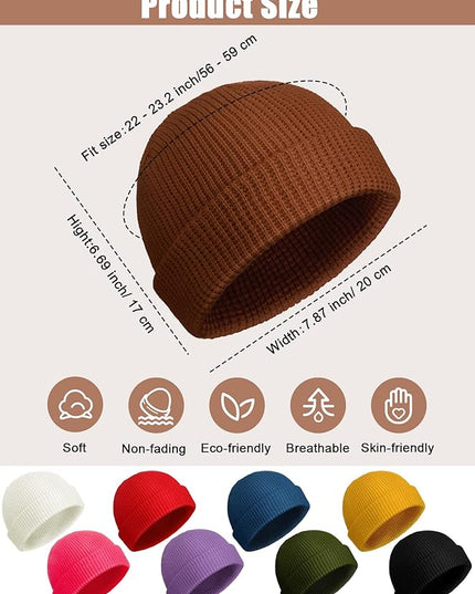 SATINIOR Fisherman Beanie Trawler Beanie Winter Watch Hat Roll up Edge Skullcap Unisex