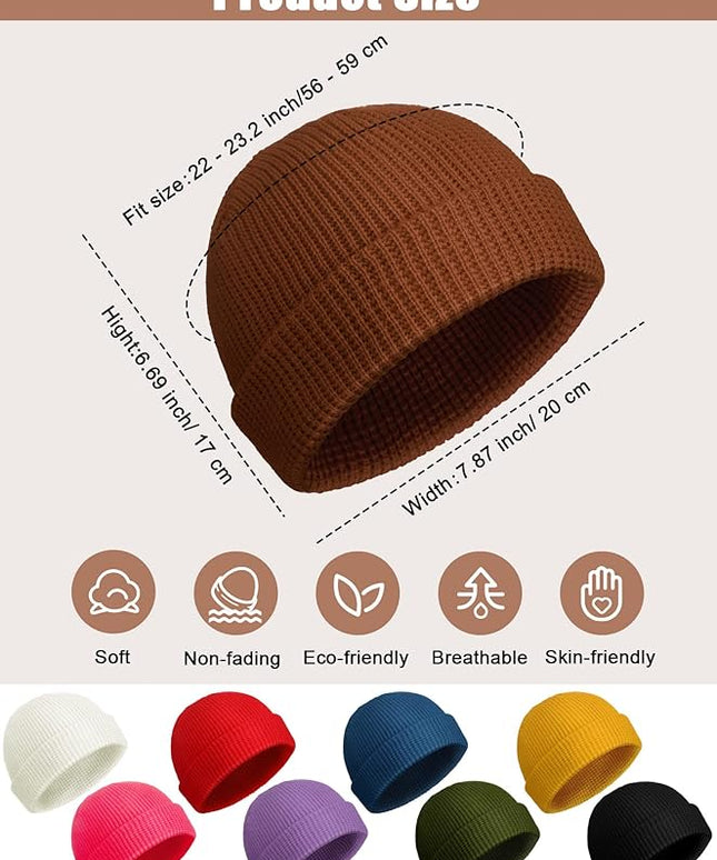 SATINIOR Fisherman Beanie Trawler Beanie Winter Watch Hat Roll up Edge Skullcap Unisex