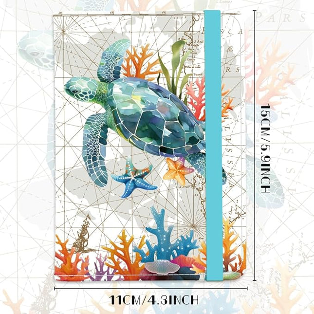 Sea Turtle Leather Passport Holder Cover Blue Ocean Travel Wallet Passport Case with Credit Card Slots for Women Men Travelling Essentials for Flying