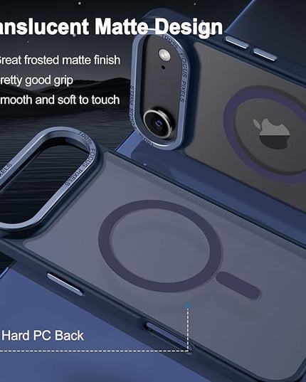 Hython Case for iPhone Air Case Magnetic Translucent Matte Phone Cases 6.5" [Compatible with MagSafe] Thin Slim Fit Shockproof Bumper Hard Protective Cover for Women Men Girls, Deep Blue