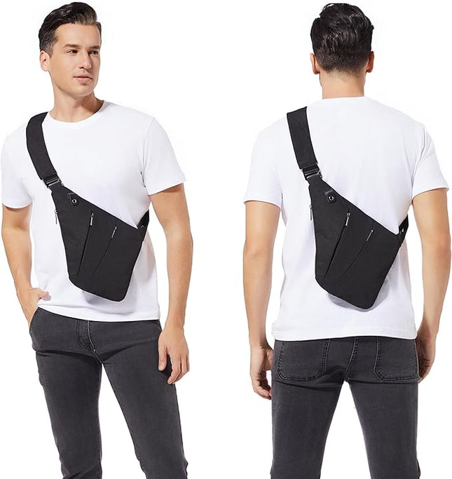 VADOO Sling Bag for Men and Women, Anti theft Crossbody Bag Lightweight Shoulder Chest Bag for Travel Gym