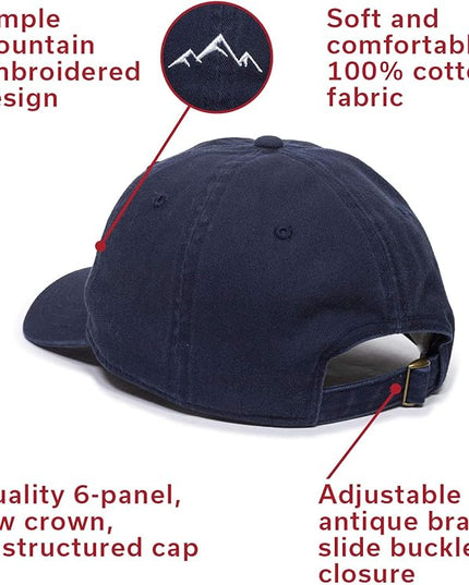 Outdoor Cap -Adult Mountain Dad Hat-Unstructured Soft Cotton