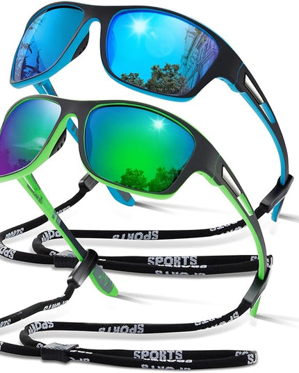 suoso Polarized Sports Sunglasses for Men: UV400 Protection Glasses Womens Wrap Around Goggles for Driving Fishing