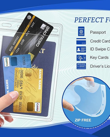 200 Pack Clear Plastic Passport Identification Card Holders, 4x6 Inch Vertical No Zipper Plastic Name Badge ID Card Holders