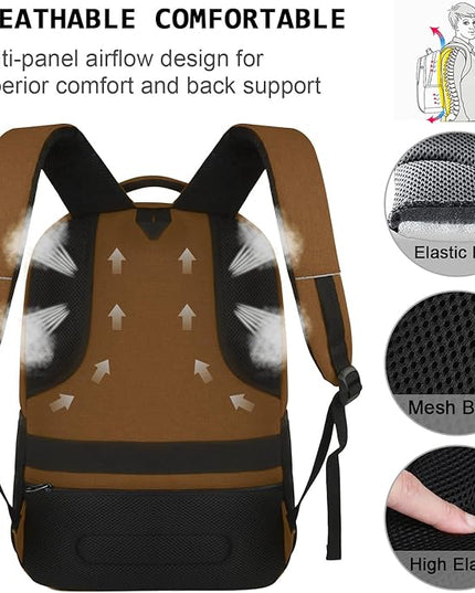 Volher Laptop Backpack,Business Travel Anti Theft Slim Durable Laptops Backpack with USB Charging Port,Water Resistant College Computer Bag for Women & Men Fits 15.6 Inch Laptop and Notebook-Brown