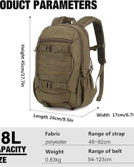 Mardingtop Tactical Molle Backpack for Men- 18L/28L EDC Hiking & Motorcycle Backpack