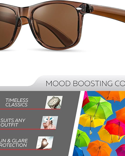 Retro Rewind Polarized Sunglasses for Men and Women - UV Protection Classic Sun Glasses