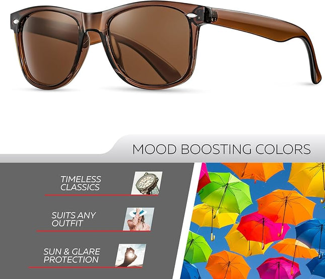 Retro Rewind Polarized Sunglasses for Men and Women - UV Protection Classic Sun Glasses
