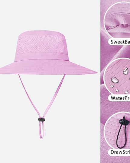 ZOORON Boonie Hat UPF 50+ Cooling Sun Hat for Men and Women,Wide Brim Bucket Hats with UV Protection for Safari Hiking Beach