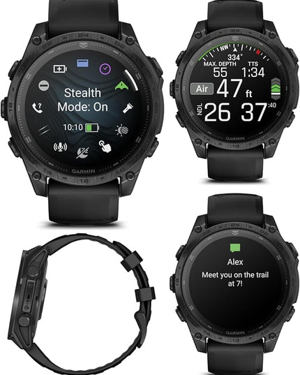 Garmin Tactix 8, 47mm AMOLED Display, Titanium Bezel, Sapphire Lens, Premium Tactical GPS Smartwatch, Includes Applied Ballistics Ultralight Solver, 40M Dive Rating, w/Wearable4U BlackEarbuds Bundle