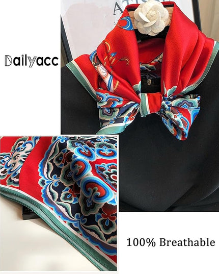 Dailyacc Hair Bandanas Scarf For Women Lightweight Fashion Neck Silk Satin Head Scarves For Sleeping Handbags Scarf