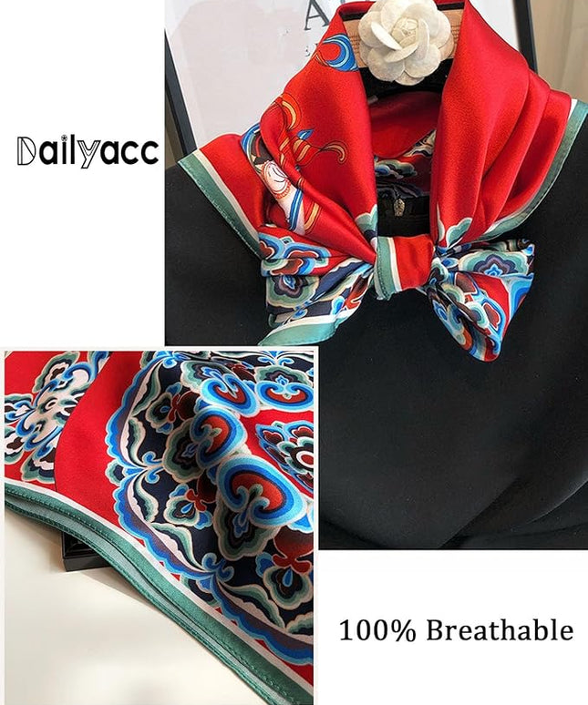 Dailyacc Hair Bandanas Scarf For Women Lightweight Fashion Neck Silk Satin Head Scarves For Sleeping Handbags Scarf