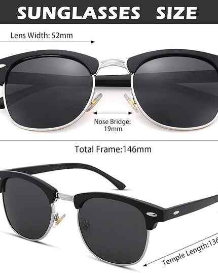 Pro Acme Semi-Rimless Polarized Sunglasses UV 400 Protection for Women Men