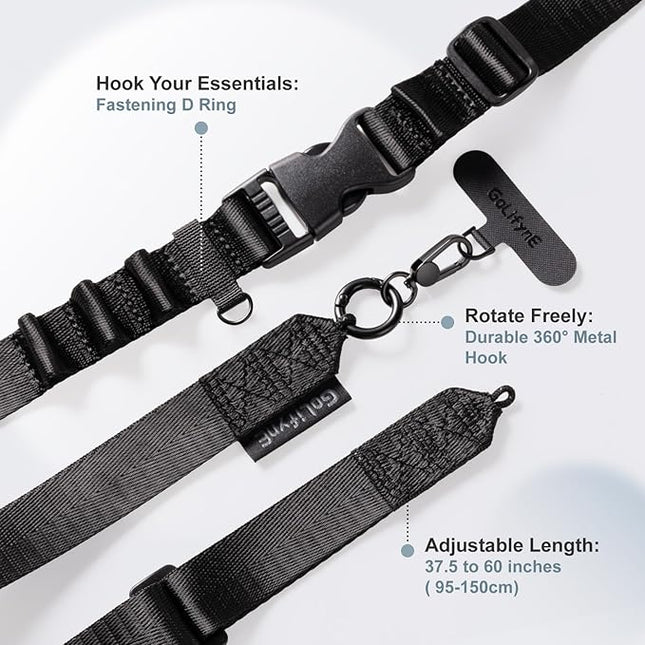 25mm Crossbody Phone Lanyard, Anti-Theft Crossbody Phone Strap for iPhone 16 Pro Max and Most Smartphones, Cell Phone Neck Lanyard w/ 2 Non-Adhesive Tether Tabs for Men and Women, Army Green