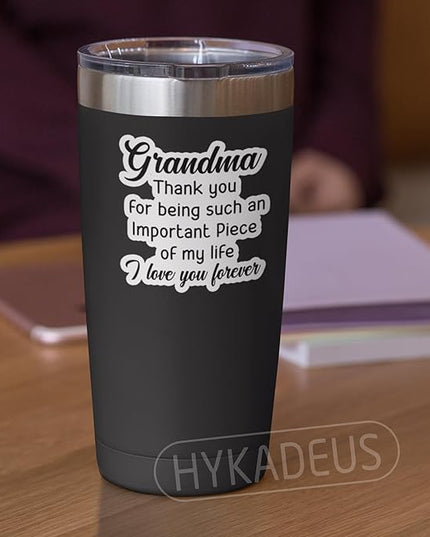 (3Pcs) Grandma Appreciation Sticker – “Thank You for Being Such an Important Piece of My Life, I Love You Forever” Inspirational Vinyl Sticker for Laptop, Water Bottle, Gifts for Grandma Nana, 3" x 3"