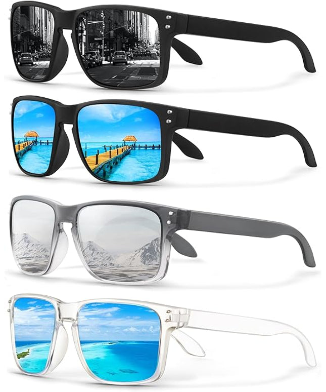KUGUAOK Polarized Square Sunglasses For Men and Women Matte Finish Sun Glasses UV Protection Glasses