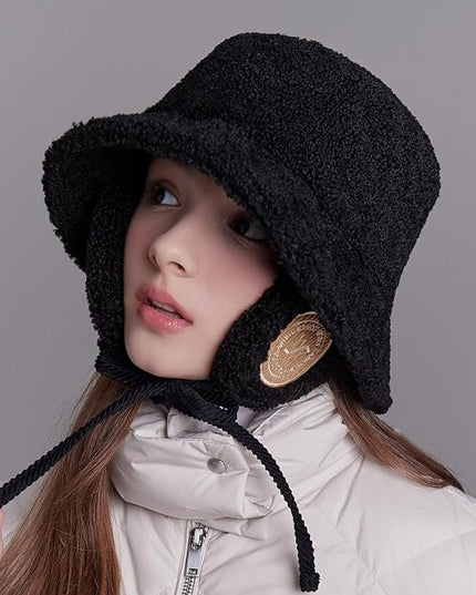 New SKADI Fleece Earmuff Bucket Hat for Winter Warm Ear Protection | Soft Cozy Fleece Bucket Hat for Women & Men