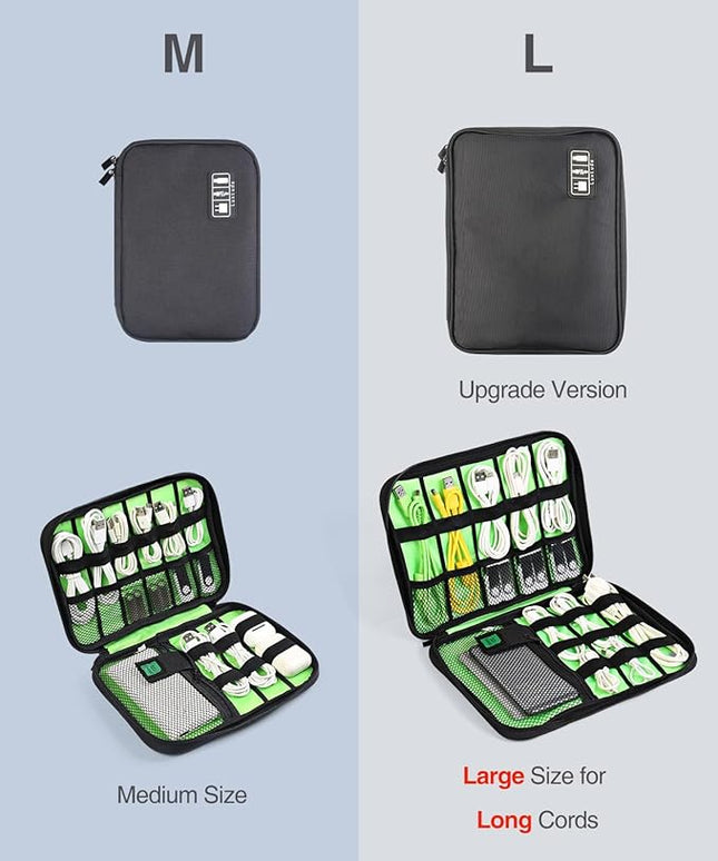 Luxtude Electronics Organizer Travel Case, Cable Organizer Bag, Portable Cord Organizer Travel, Travel Case for Chargers and Cords, Tech Bag, Flying Trip Essentials for Cable Storage/Tech Storage
