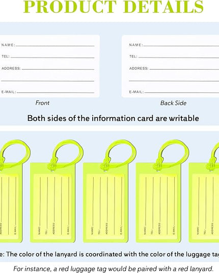 50 Pack Luggage Tags for Suitcases, Airplane Travel Essentials for Flying, International Travel Must Haves, and Luggage Accessories by Sodsay