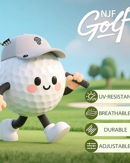 NJF Golf™ Hat Men - Breathable Mens Golf Hats, Adjustable Rope Snapback Cap, Convenient Cap with Tee Holder