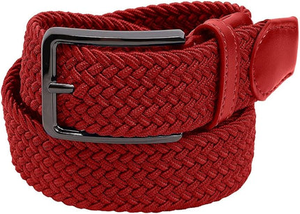 Falari Men Women Multicolored Elastic Stretch Braided Belt Canvas Fabric Woven No Holes Belt