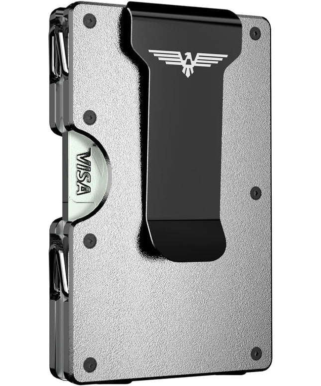 Lenvoten Extra Durable Hinged Minimalist Wallet for Men | Slim Metal RFID Blocking Wallet | Credit Card Holder & Money Clip Holds 20 Cards | Premium Scratch-Resistant Finish | Ideal Gift for Men