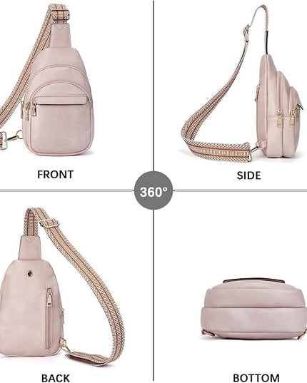 BOSTANTEN Small Sling Bag for Women Leather Crossbody Bags Fanny Pack Chest Bag for Travel