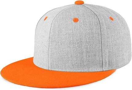 CHOK.LIDS Flat Bill Visor Classic Snapback Hat Blank Adjustable Brim High Top End Trendy Color Style Plain Tone Baseball Cap