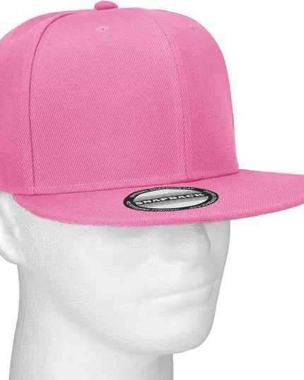 Classic Snapback Hat Cap Hip Hop Style Flat Bill Blank Solid Color Adjustable Size