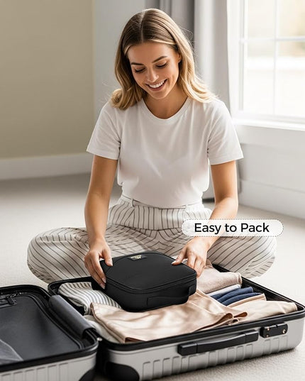 MATEIN Fireproof Travel Electronic Organizer for Women, 2-in-1 Tech Cable Organizer Pouch & Makeup Bag with Mirror, Water Resistant Portable Storage for Cosmetics, Charger, Electronics Accessories