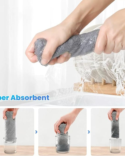 12 Pack Cleaning Cloth,Ultra Soft Absorbent Quick Drying Microfiber Cleaning Rags,No Scratches,Reusable,Washable,Lint Free Cleaning Towels for Kitchen,Window,Glass,car,11.8"×11.8"(Dark Grey)