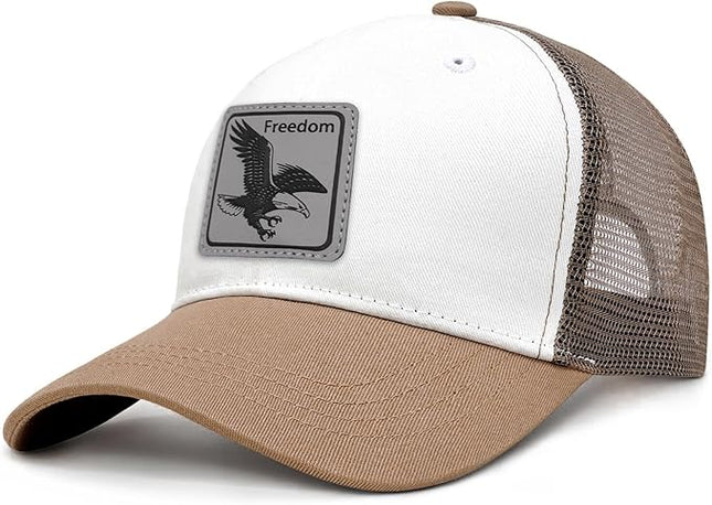 Animal Trucker Hats Leather Pattern Adjustable Snapback Mesh Animal Baseball Cap for Men