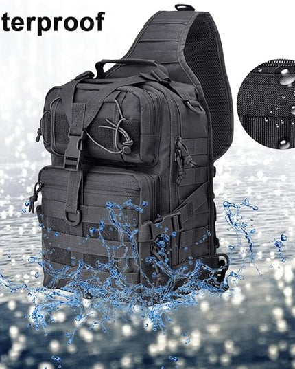 hopopower Tactical Sling Bag, Sport Bag Military Rover Shoulder Backpack EDC Assault Range Bag, Chest Pack Handbag Waterproof