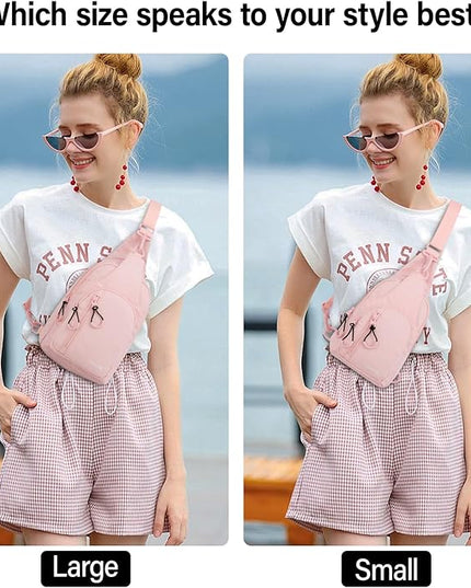Hanke Crossbody Sling Bag for Women Men, Small & Large Casual Cross Body Sling Bags, Chest Bag for Outdoor Hiking Travel