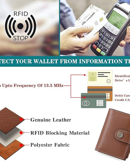 FALAN MULE Small Wallet for Women Leather Bifold Compact Small Womens Wallet with RFID Blocking