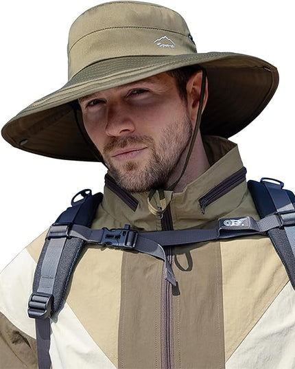 Cooling Sun Hat for Men Women,Wide Brim Bucket Hat Foldable Boonie Hat for Fishing Hiking Garden Safari Beach