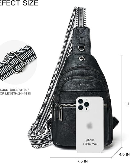 Sling Bag For Women Faux Leather Small Casual Daypack Backpack Fanny Pack Crossbody Chest Bags Purse