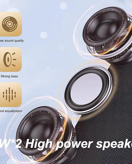 T&G Bluetooth Speakers, Portable Wireless Stereo Speaker with Colorful Lights, IPX4 Waterproof, White Elephant Gifts for Adults, HD Sound, TWS Pair, for Home/Party/Outdoor