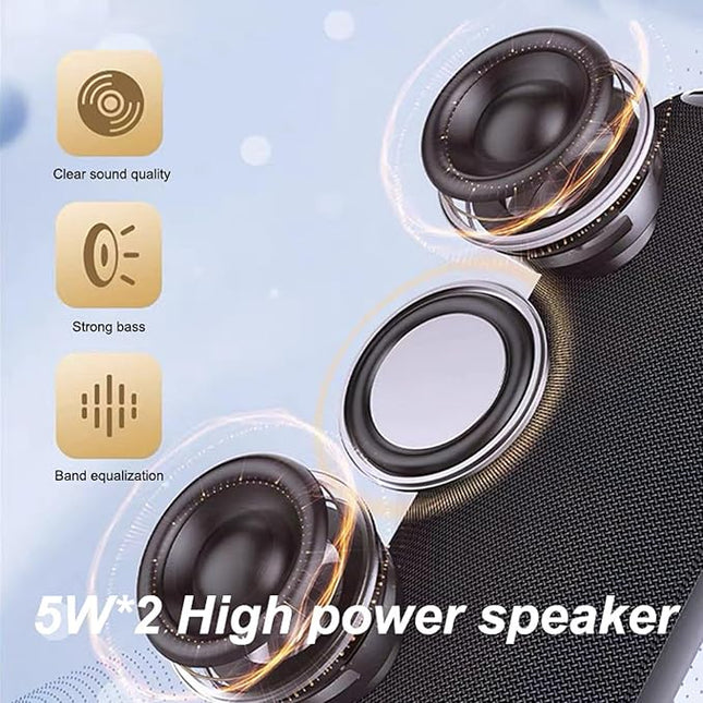 T&G Bluetooth Speakers, Portable Wireless Stereo Speaker with Colorful Lights, IPX4 Waterproof, White Elephant Gifts for Adults, HD Sound, TWS Pair, for Home/Party/Outdoor