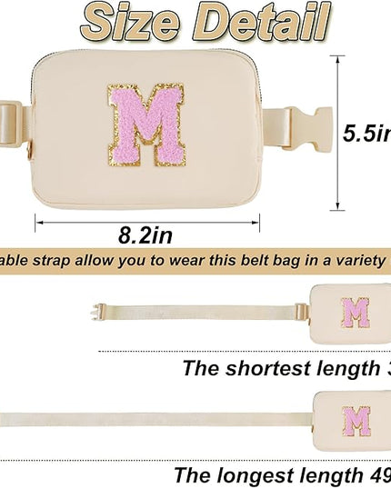 Uygafly Belt Bag Fanny Pack Crossbody Bags with Initials Letter Patch Cute Stuff Birthday Gifts for Teenager Girls Trendy Stuff for Teens | Khaki,M